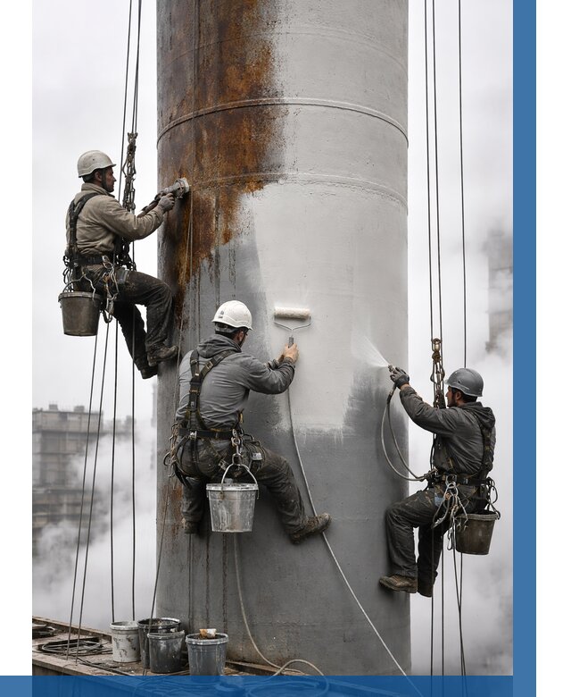 Покраска дымовых труб в Нижнеудинске от 8645 р. | ВЫСОТНИК-Нжк