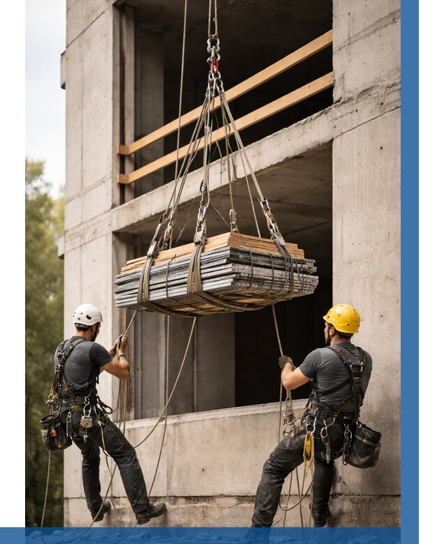 Подъем материала на этаж веревками в Нижнеудинске от 1526 р. | ВЫСОТНИК-Нжк