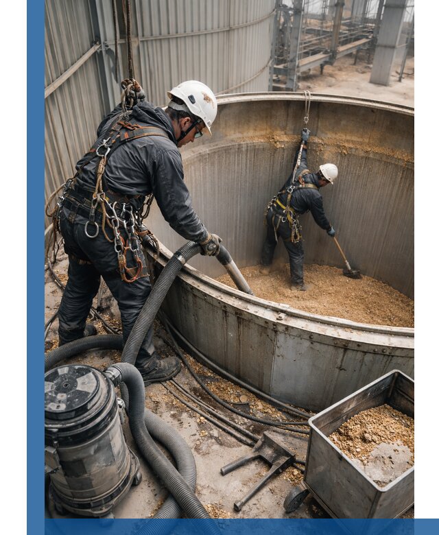 Профессиональная чистка зерновых бункеров в Нижнеудинске с выездом