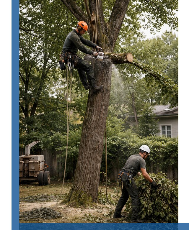 Кронирование деревьев в Нижнеудинске, безопасная высотная обрезка