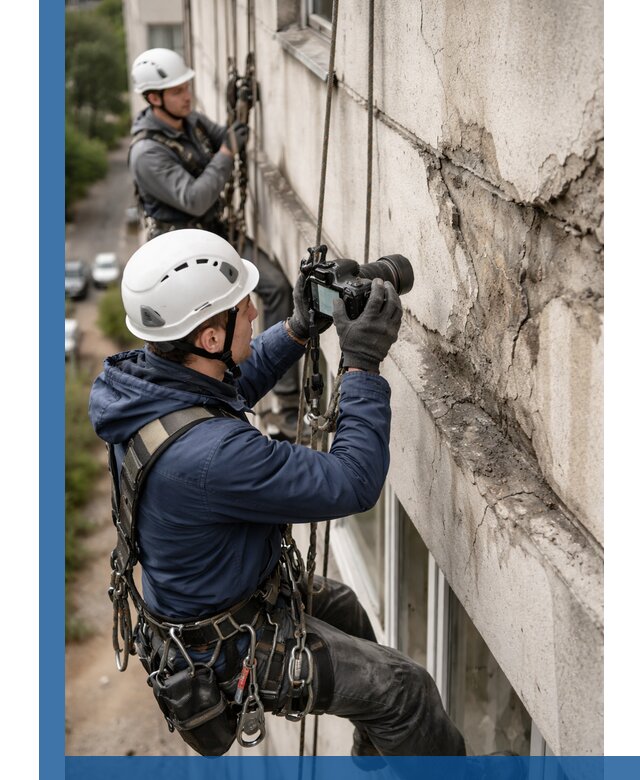 Фотофиксация дефектов фасада с высотной съемкой в Нижнеудинске