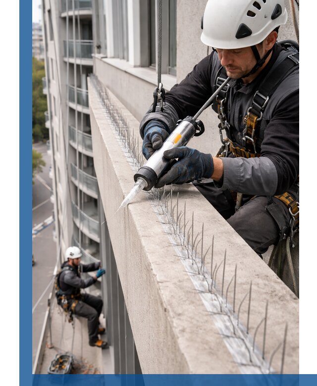 Установка шипов от птиц на фасадах и кровлях в Нижнеудинске